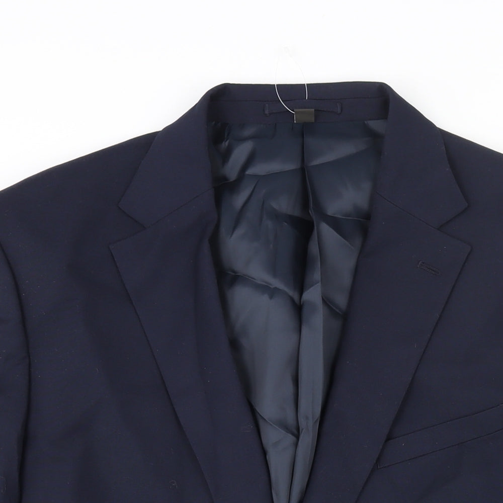 Marks and Spencer Mens Blue Polyester Jacket Suit Jacket Size 46 Regular