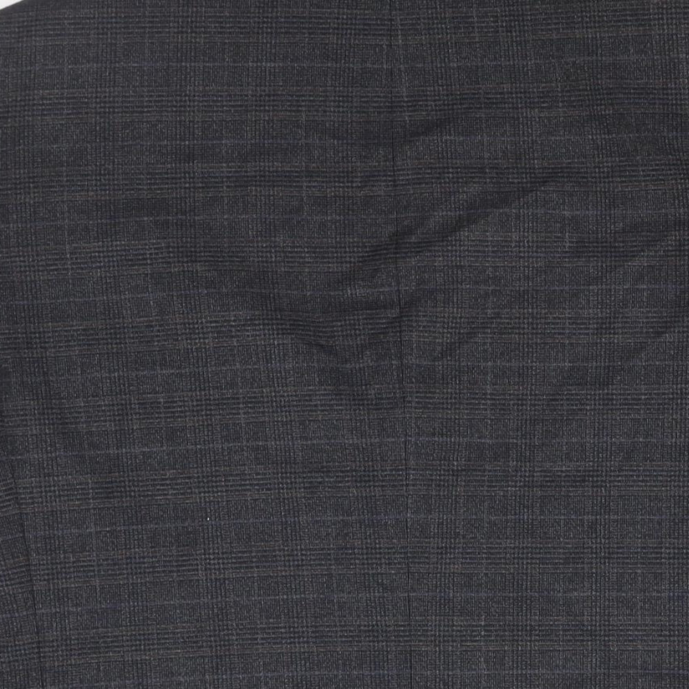 Marks and Spencer Mens Blue Check Polyester Jacket Suit Jacket Size 42 Regular