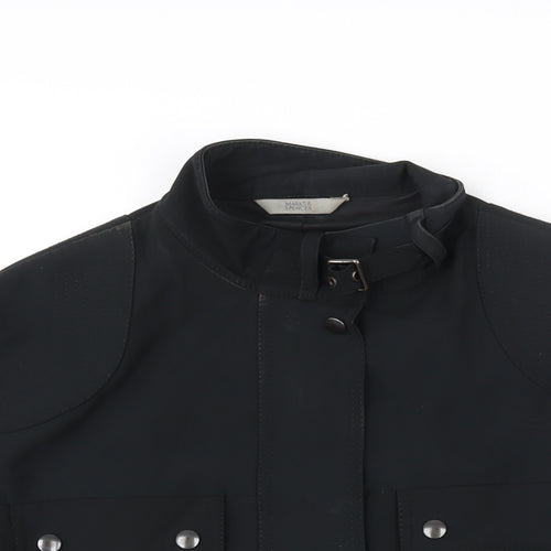 Marks and Spencer Womens Black Military Jacket Jacket Size 16 Zip - Belted