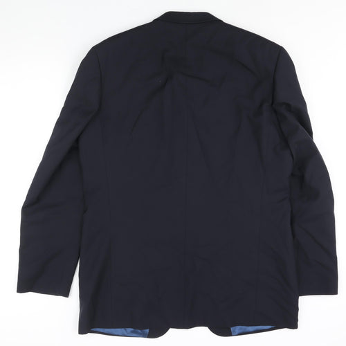 Lino Vierra Mens Blue Polyester Jacket Suit Jacket Size 44 Regular