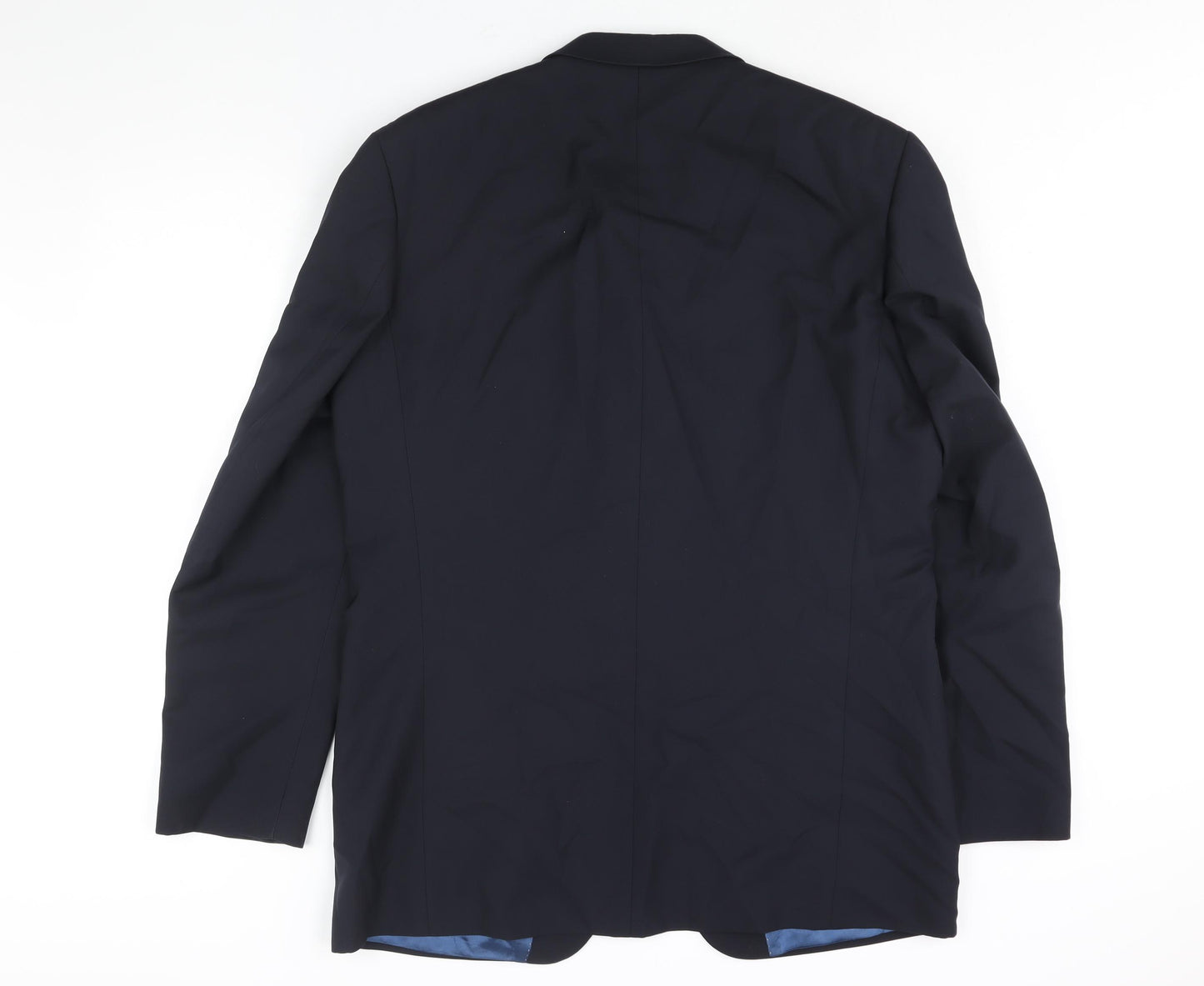 Lino Vierra Mens Blue Polyester Jacket Suit Jacket Size 44 Regular