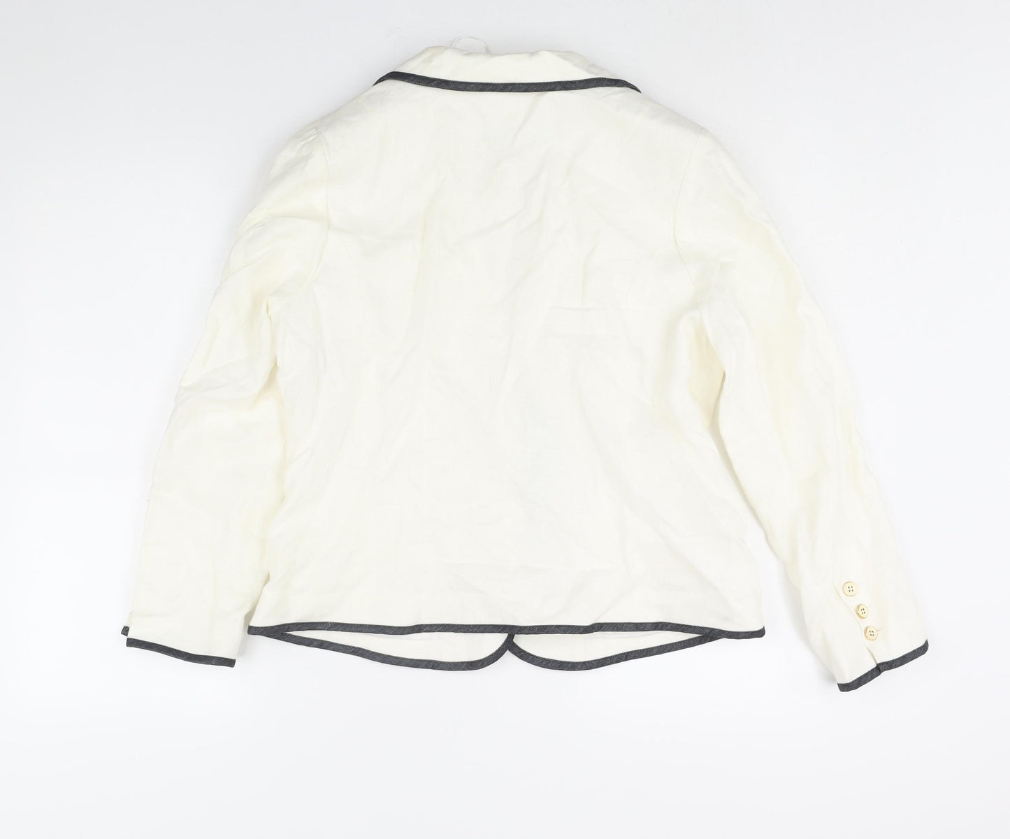 Classic Womens Ivory Jacket Size 14 Button
