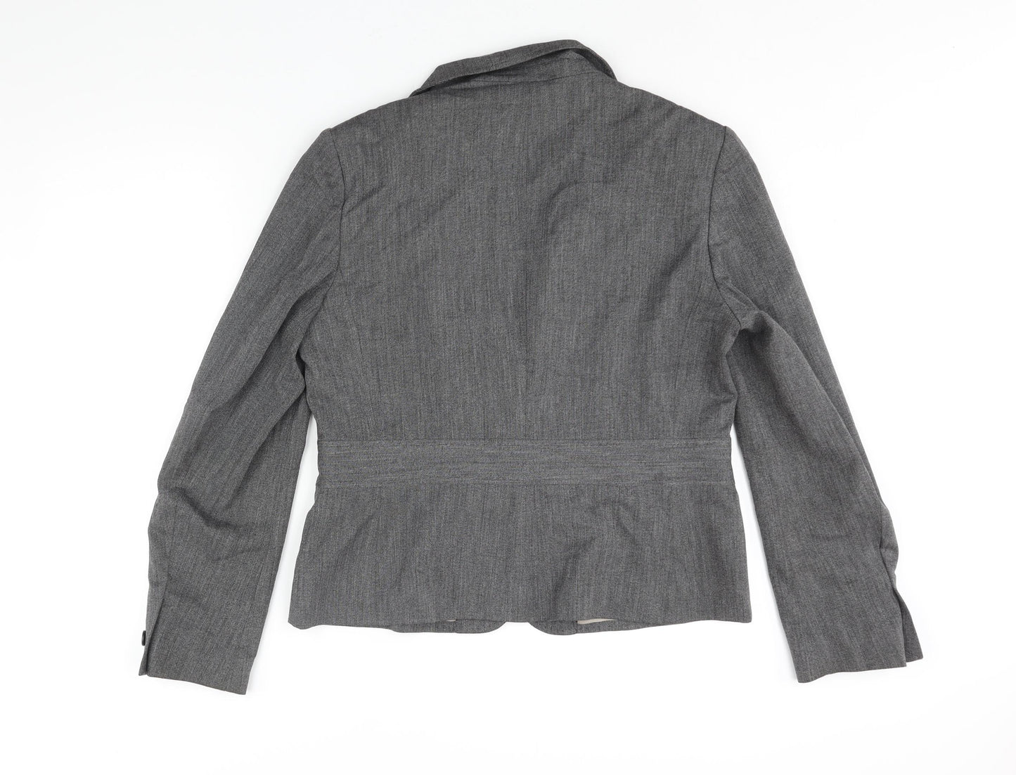 Essential Womens Grey Jacket Blazer Size 16 Button