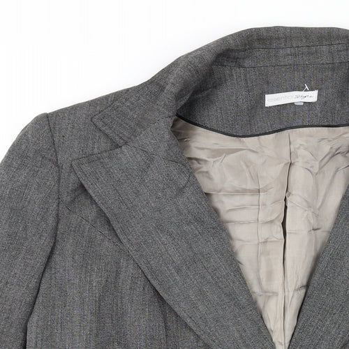 Essential Womens Grey Jacket Blazer Size 16 Button