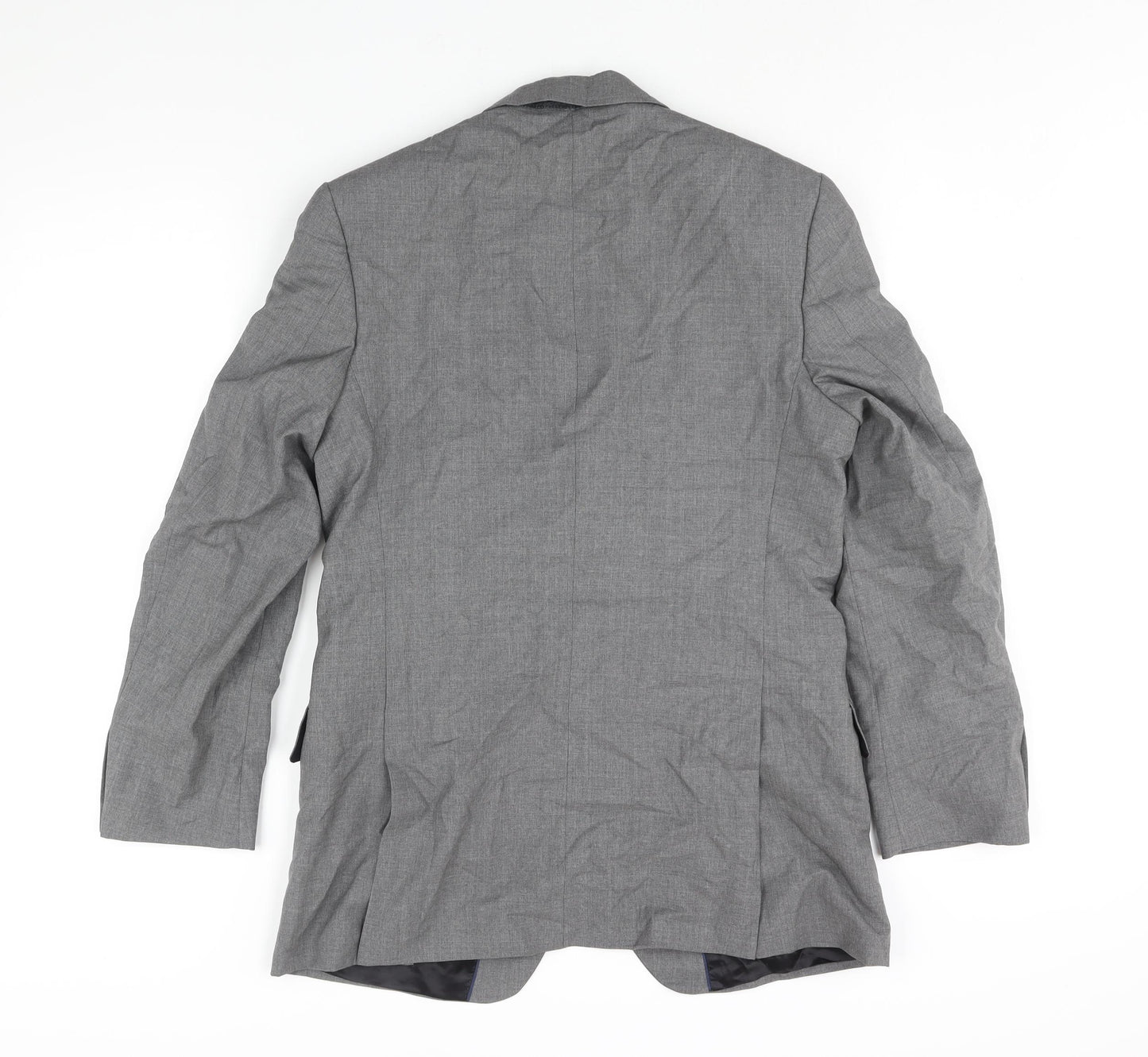 Crombie Mens Grey Wool Jacket Suit Jacket Size 38 Regular