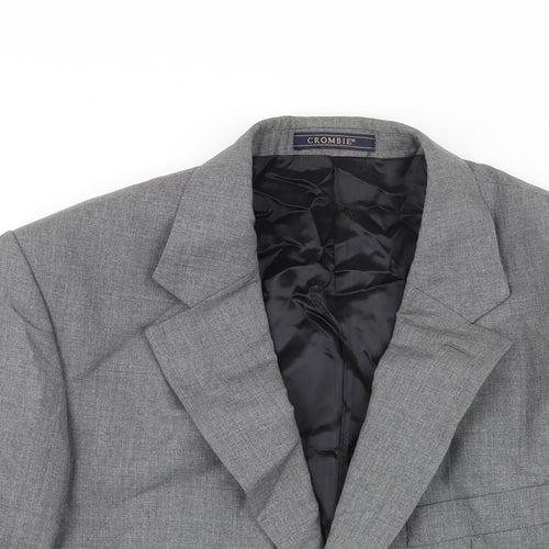Crombie Mens Grey Wool Jacket Suit Jacket Size 38 Regular