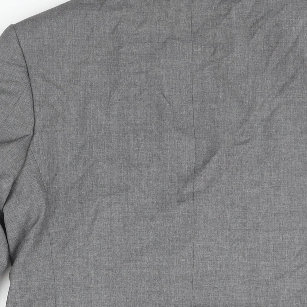 Crombie Mens Grey Wool Jacket Suit Jacket Size 38 Regular