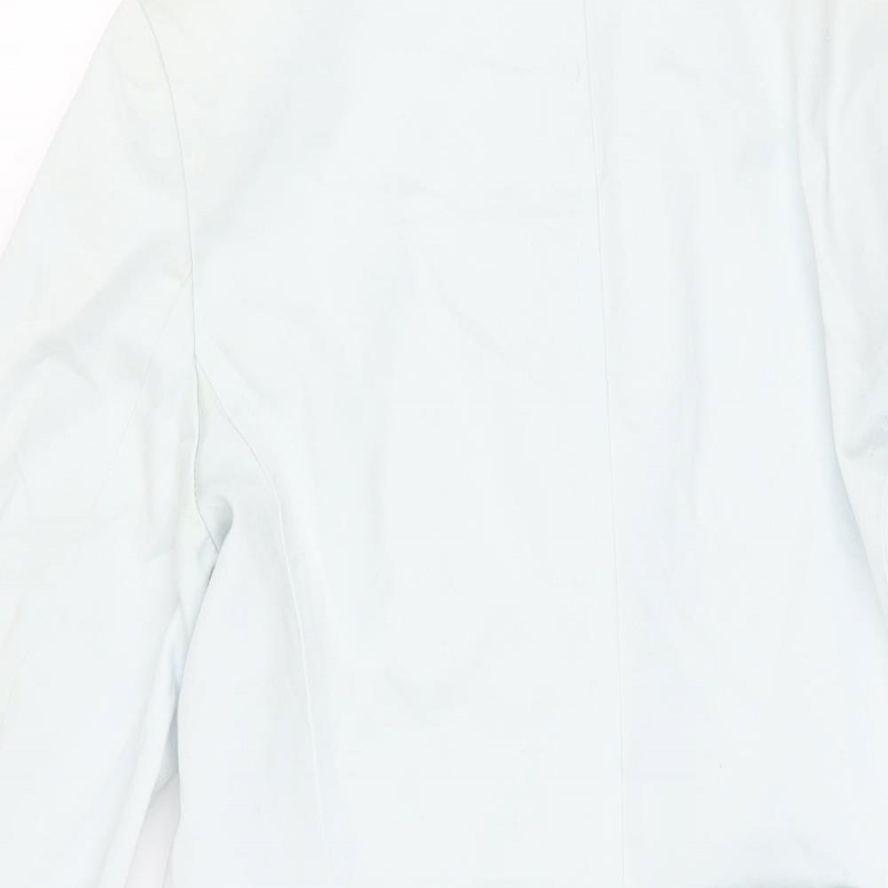 Marks and Womens Blue Trench Coat Coat Size 12 Button