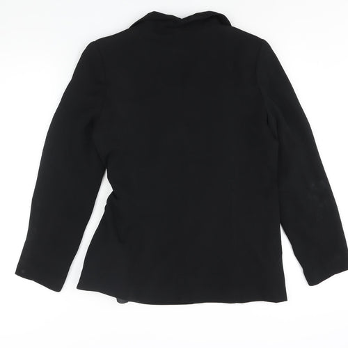 Katy Baker Womens Black Jacket Blazer Size 12 Tie