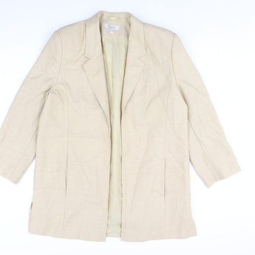 First Avenue Womens Beige Jacket Blazer Size 12