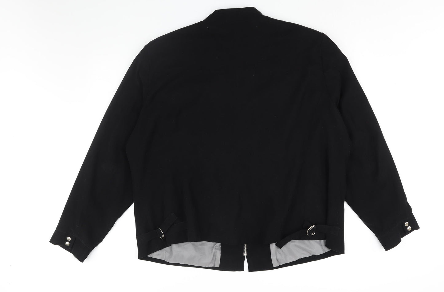 essence Womens Black Jacket Size 26 Zip - Buckle Detail