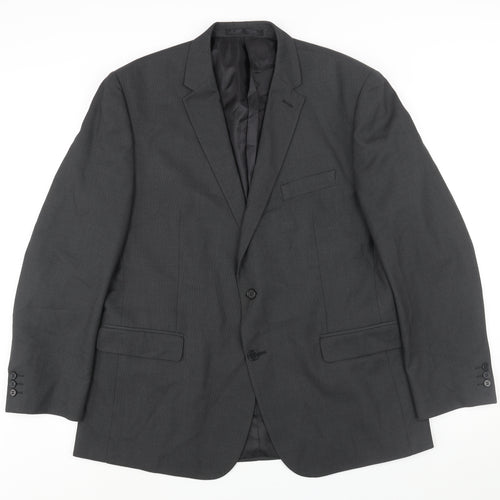 Karl Jackson Mens Grey Polyester Jacket Suit Jacket Size 46 Regular