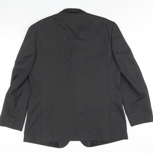 Karl Jackson Mens Grey Polyester Jacket Suit Jacket Size 46 Regular