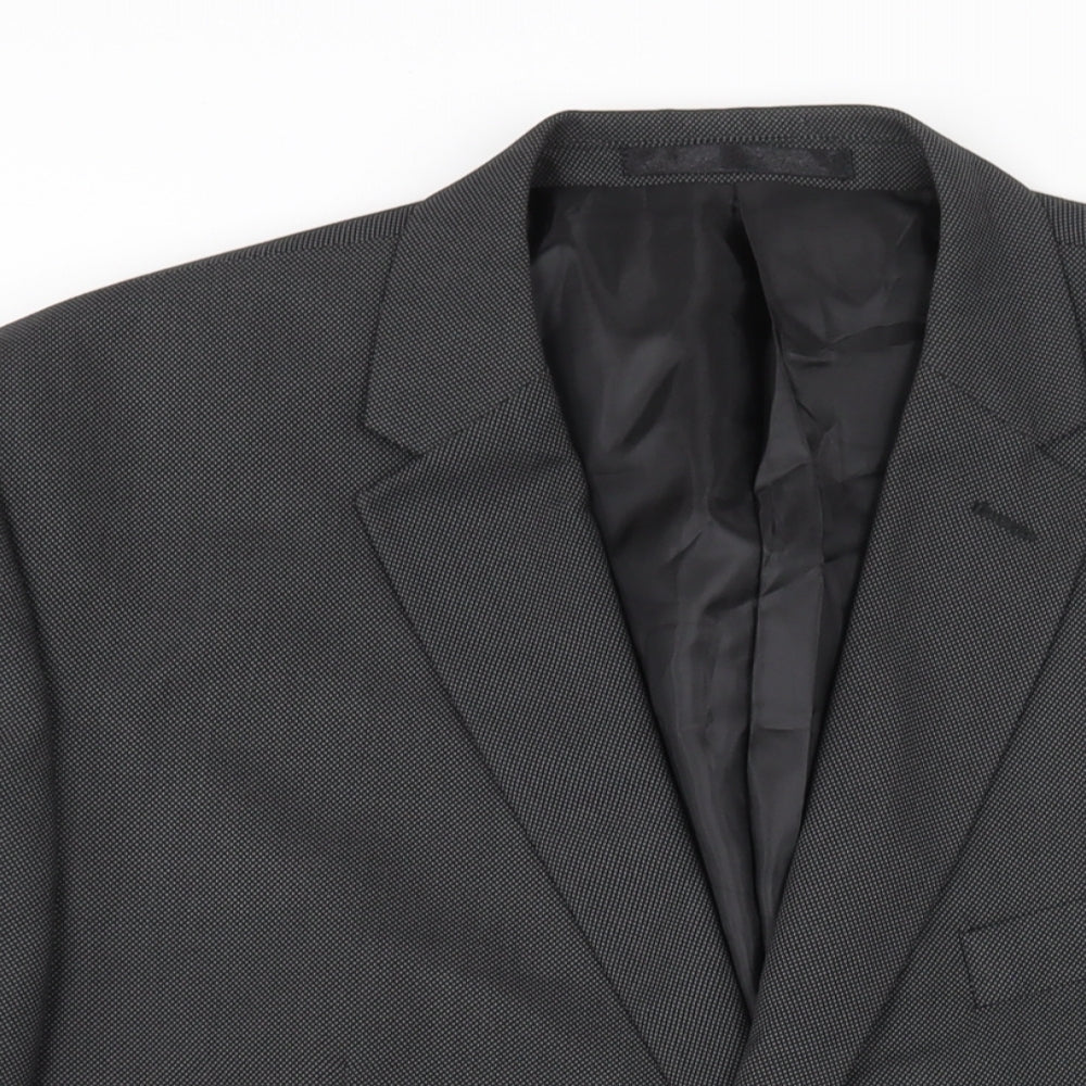 Karl Jackson Mens Grey Polyester Jacket Suit Jacket Size 46 Regular