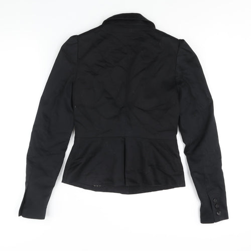 H&M Womens Black Jacket Size 6 Button - Pleat Detail