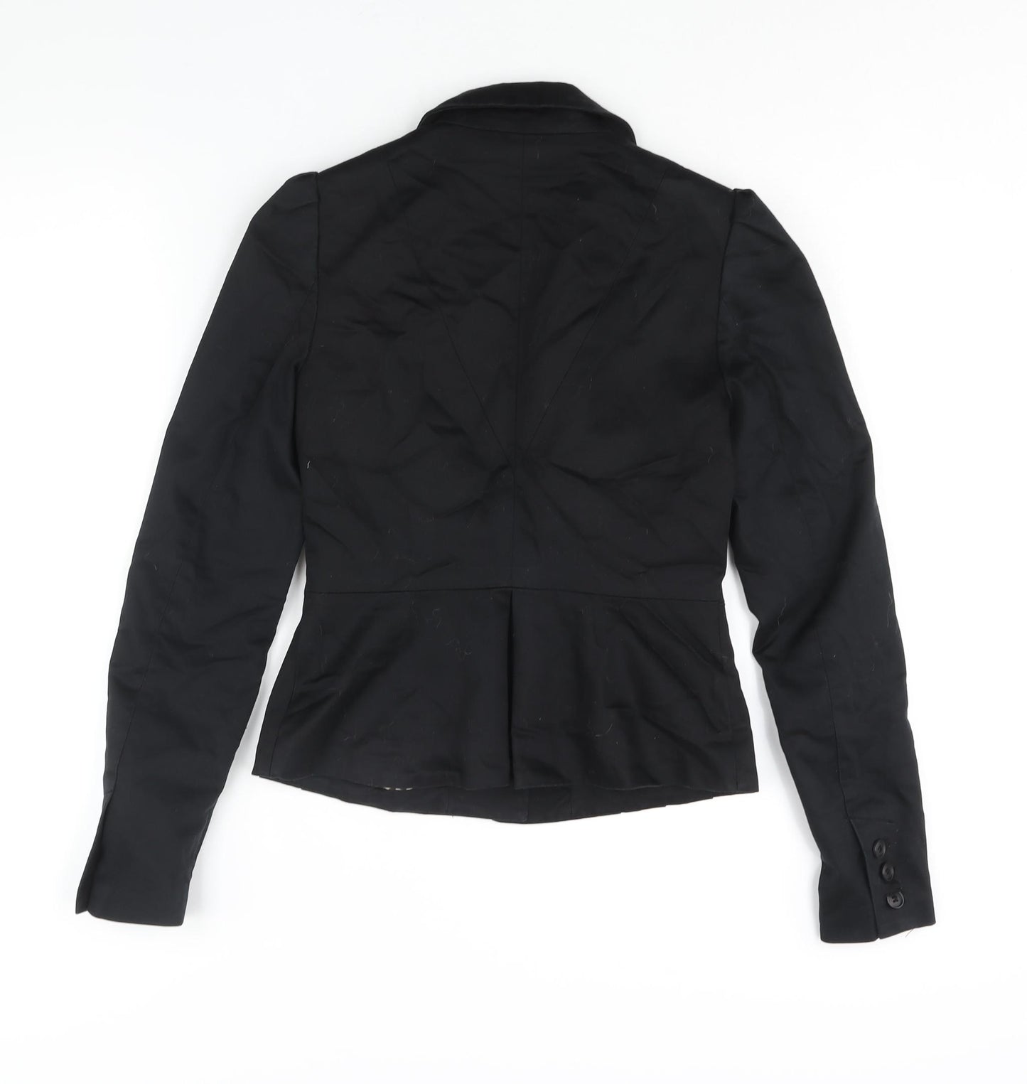 H&M Womens Black Jacket Size 6 Button - Pleat Detail