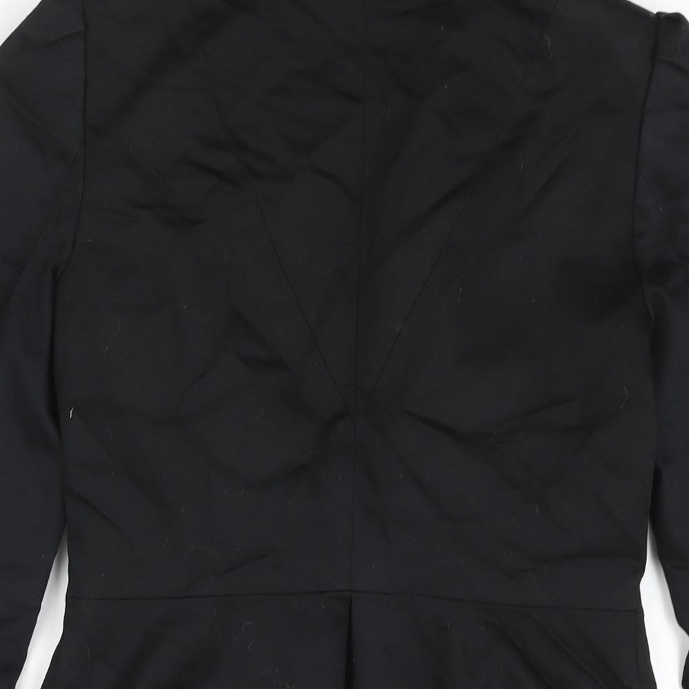 H&M Womens Black Jacket Size 6 Button - Pleat Detail