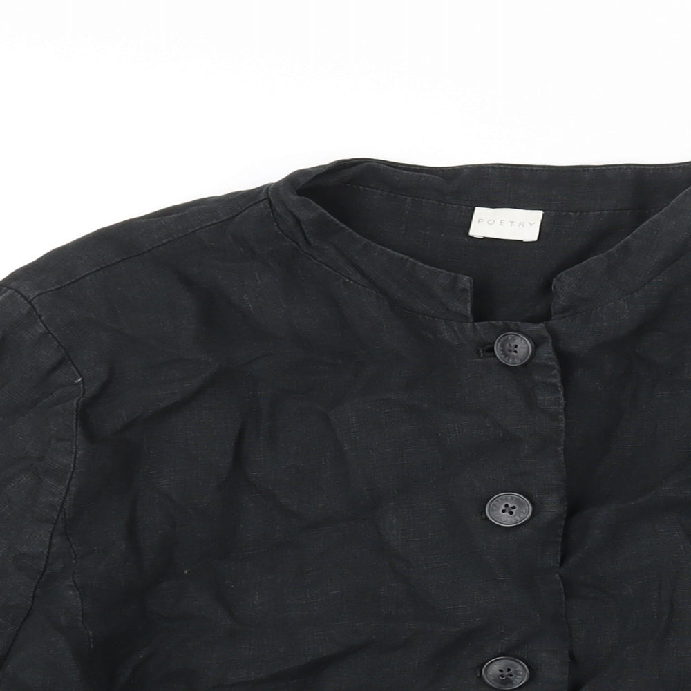 Poetry Womens Black Jacket Size 20 Button