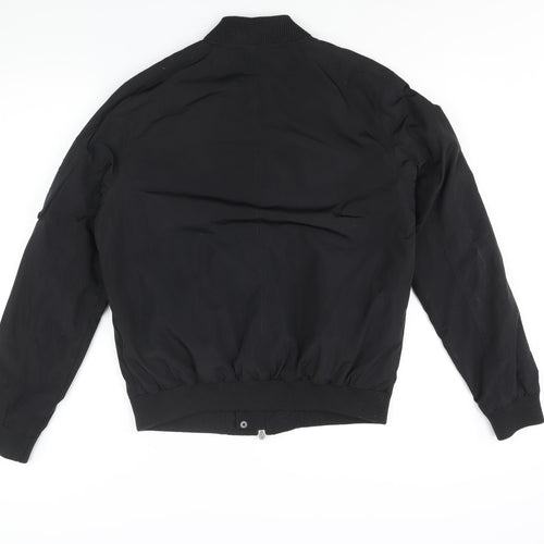 Topman Mens Black Bomber Jacket Jacket Size M Zip
