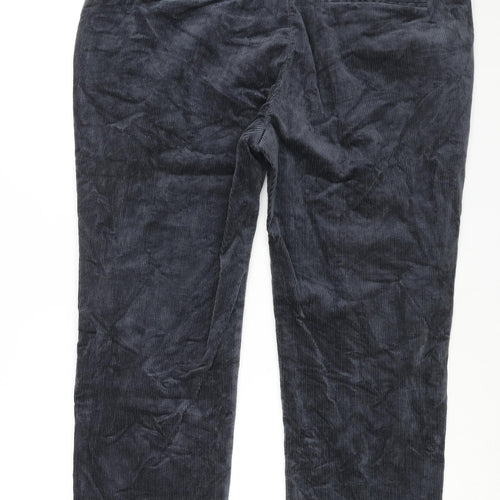 Marks and Mens Blue Cotton Chino Trousers Size 44 in L29 in Regular Zip