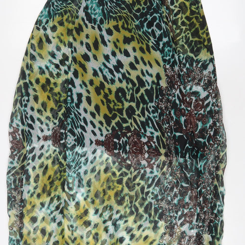PRETTYLITTLETHING Womens Multicoloured Animal Print Polyester A-Line Size 10 Halter Zip