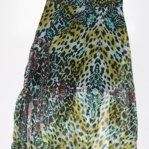 PRETTYLITTLETHING Womens Multicoloured Animal Print Polyester A-Line Size 10 Halter Zip