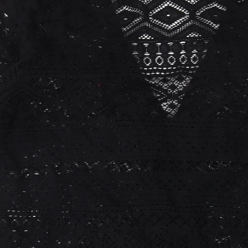 Yours Womens Black Cotton Kimono Blouse Size 22 V-Neck