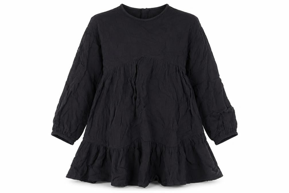Marks and Spencer Girls Grey Cotton A-Line Size 9-10 Years Crew Neck Button