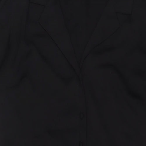 New Look Womens Black Polyester A-Line Size 16 Collared Button