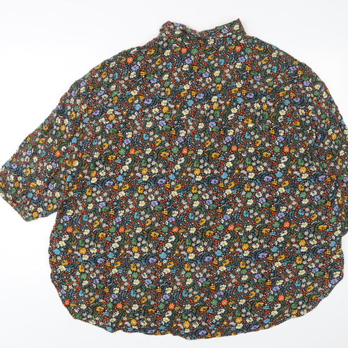 NEXT Womens Multicoloured Floral Viscose Basic Button-Up Size 18 Collared