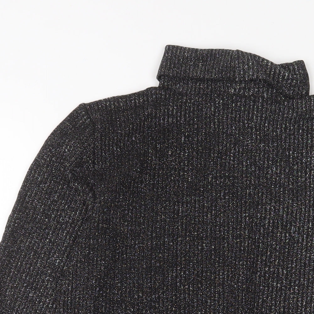 NEXT Womens Black Viscose Bodysuit One-Piece Size 16 Snap