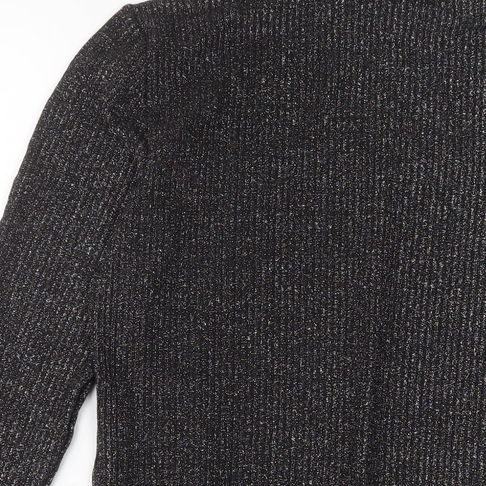 NEXT Womens Black Viscose Bodysuit One-Piece Size 16 Snap