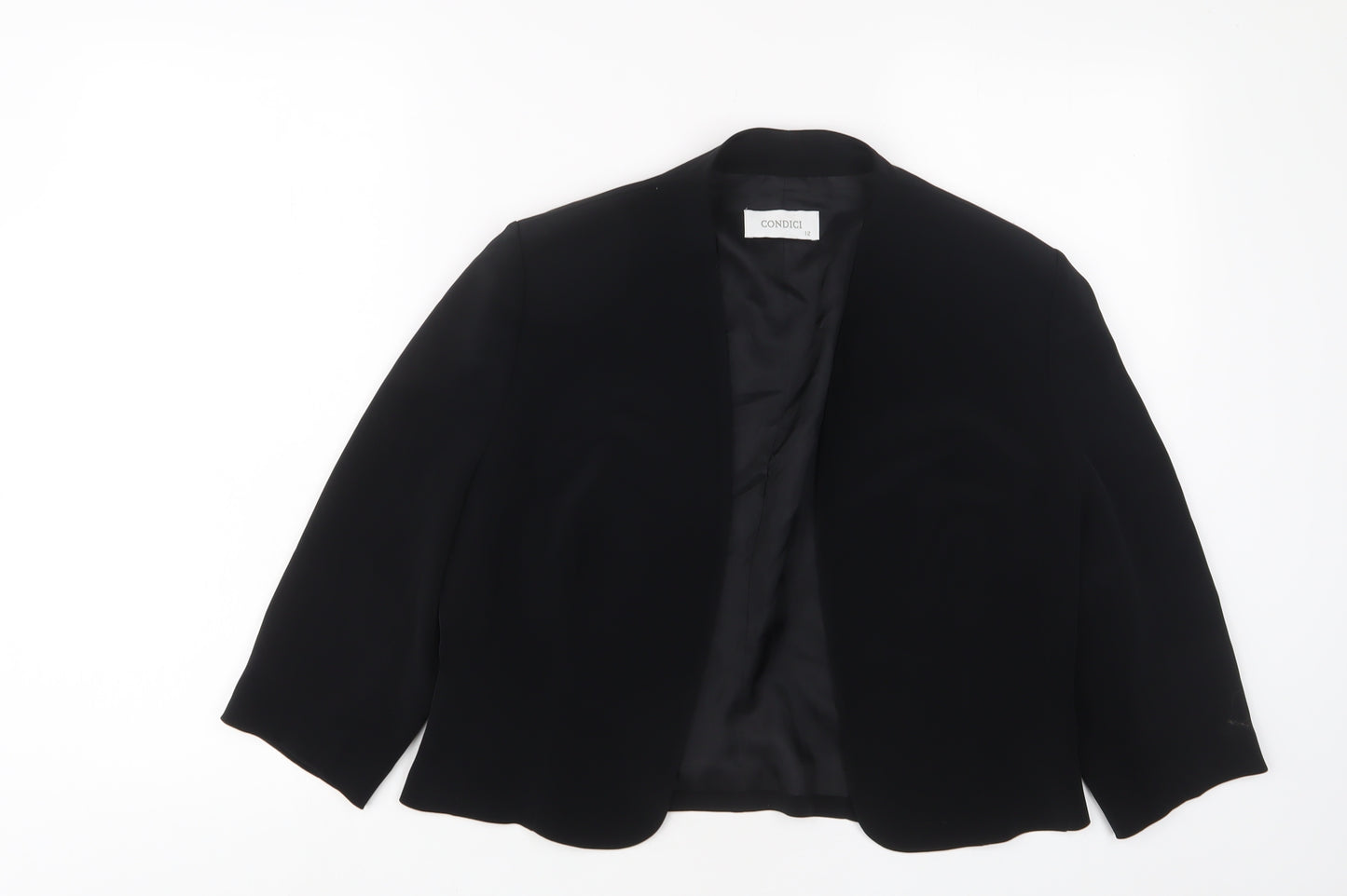 CONDICI Womens Black Jacket Blazer Size 12 - Open