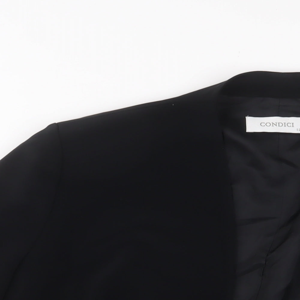 CONDICI Womens Black Jacket Blazer Size 12 - Open