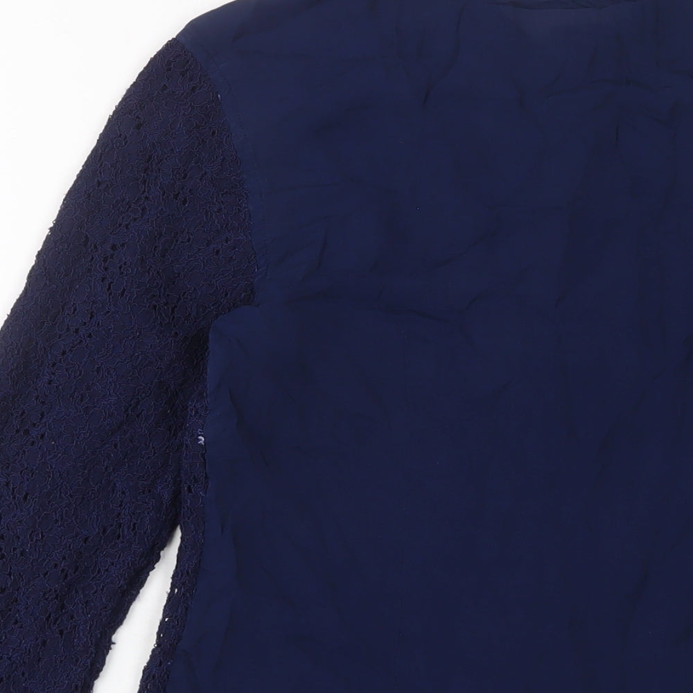 Charles Tyrwhitt Womens Blue Viscose Basic Button-Up Size 12 Collared