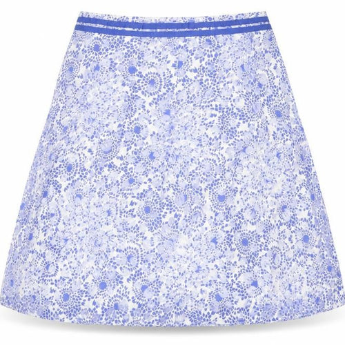 Per Una Womens Blue Geometric Cotton A-Line Skirt Size 12 Zip