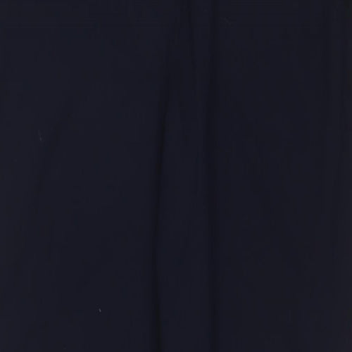 Marks and Spencer Womens Blue Polyester Trousers Size 14 L31 in Regular Hook & Eye