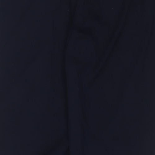 Marks and Spencer Womens Blue Polyester Trousers Size 14 L31 in Regular Hook & Eye