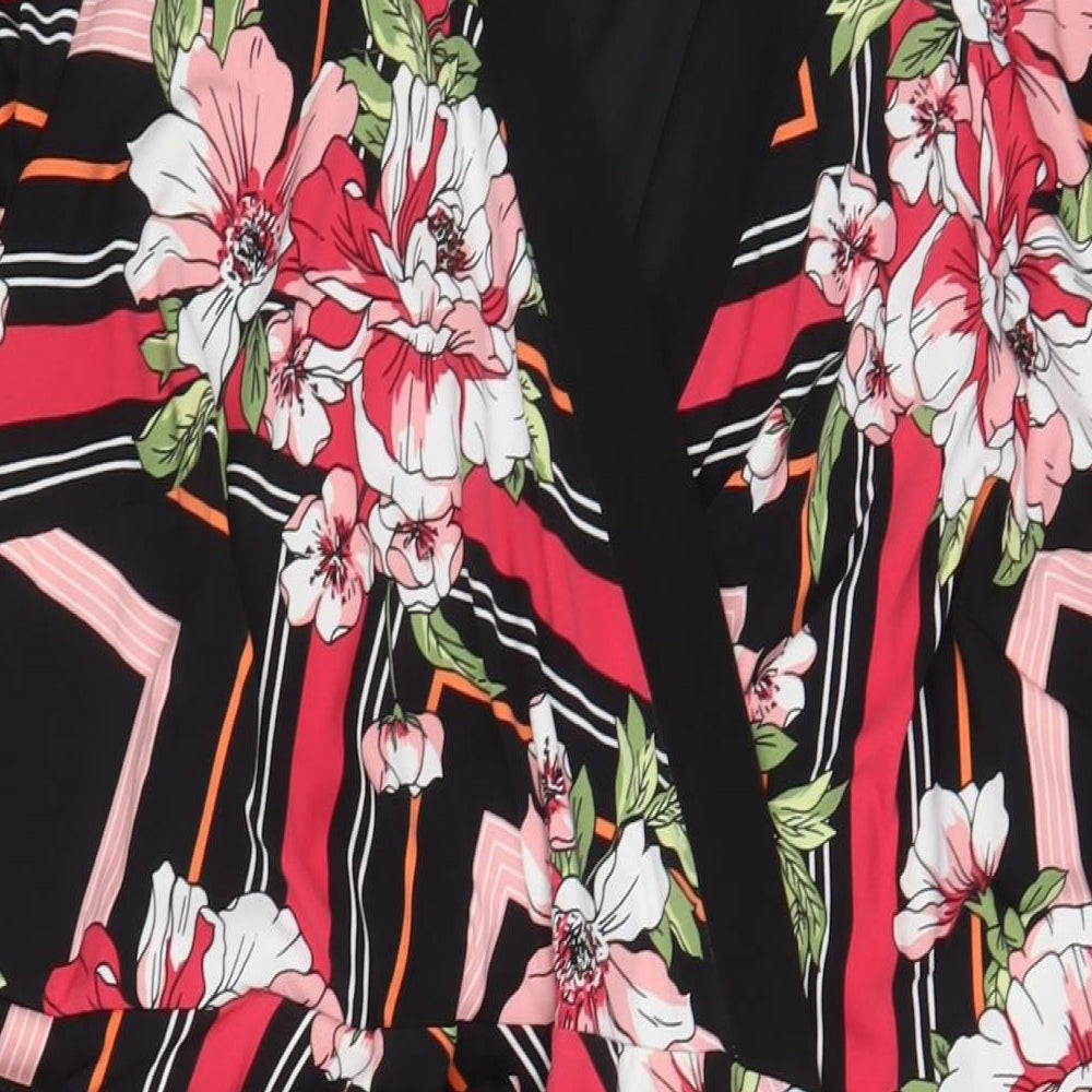 Bonmarché Womens Multicoloured Geometric Viscose A-Line Size 24 V-Neck Pullover - Belted