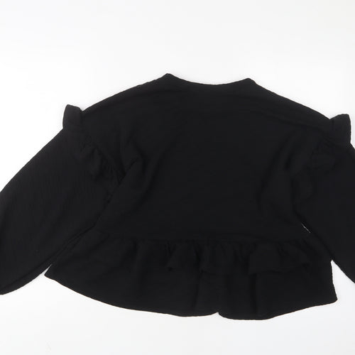 Oasis Womens Black Polyester Pullover Sweatshirt Size L Pullover - Frill