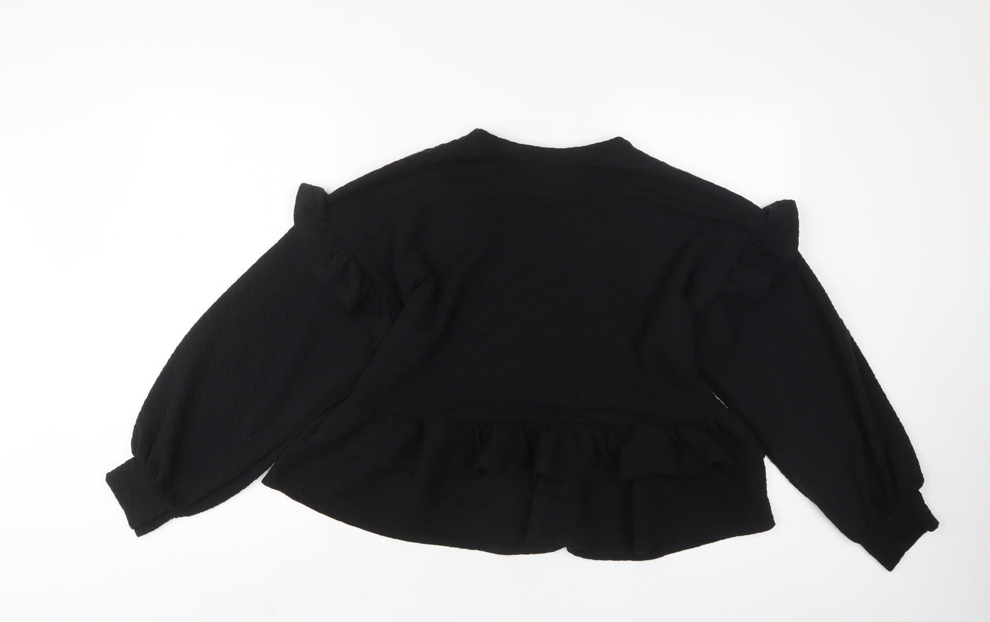 Oasis Womens Black Polyester Pullover Sweatshirt Size L Pullover - Frill