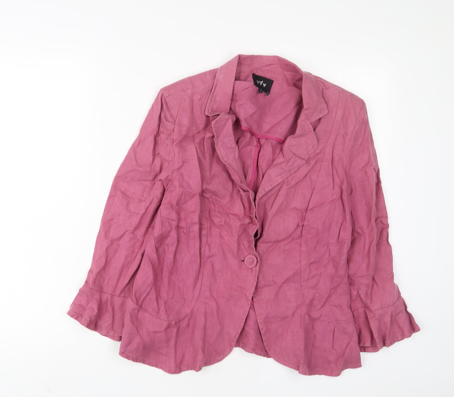 Per Una Womens Pink Jacket Blazer Size 14 Button