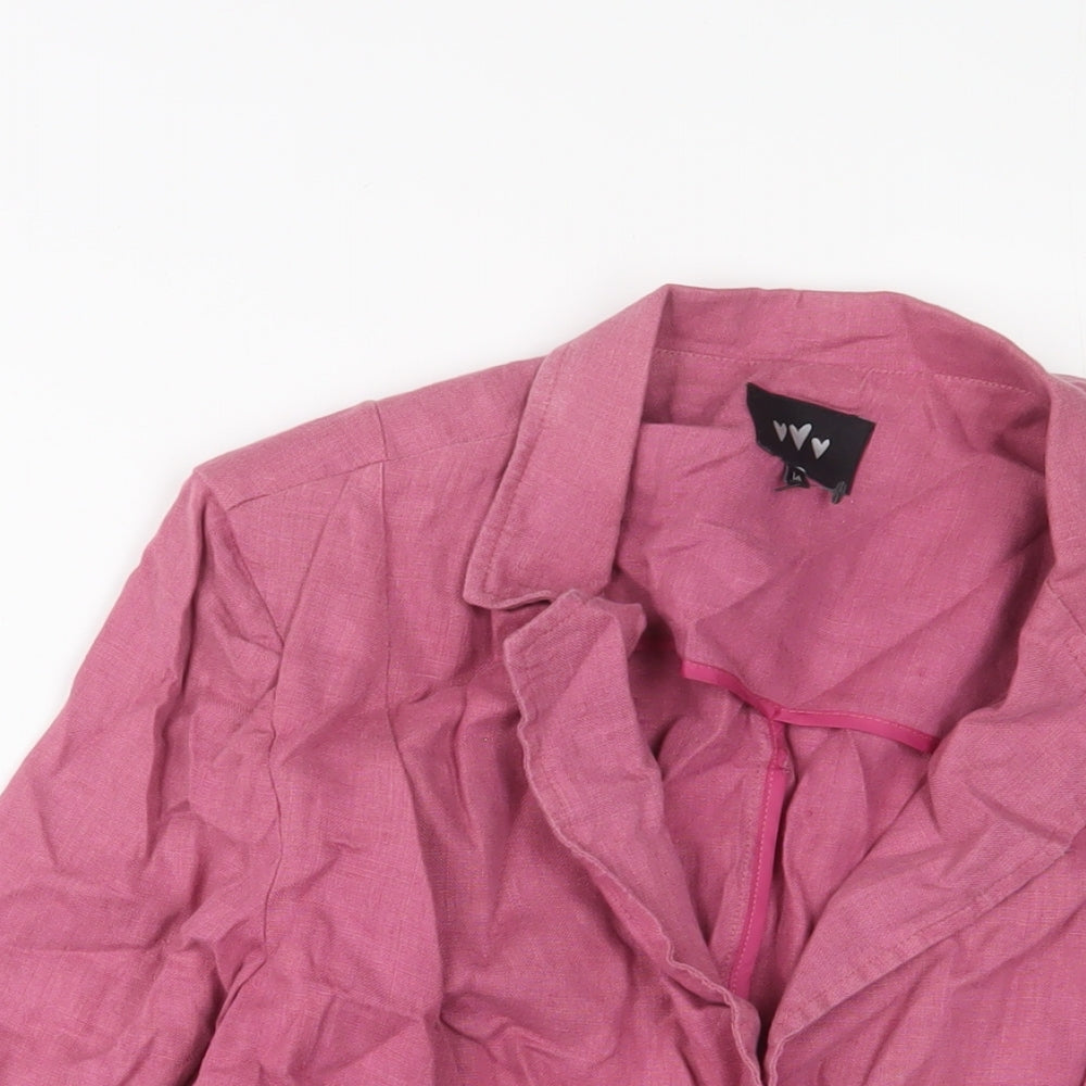 Per Una Womens Pink Jacket Blazer Size 14 Button
