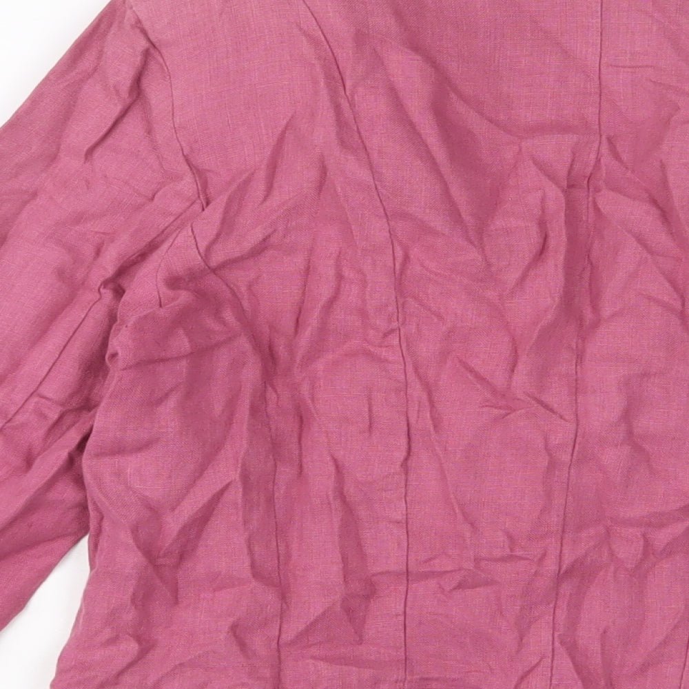 Per Una Womens Pink Jacket Blazer Size 14 Button