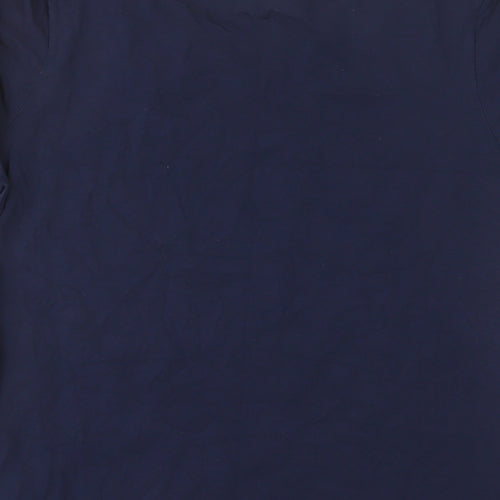 NEXT Womens Blue Cotton Basic T-Shirt Size 12 Boat Neck - Button