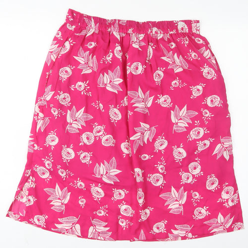 Elizabeth Scott Womens Pink Geometric Polyester A-Line Skirt Size S Button - S/M
