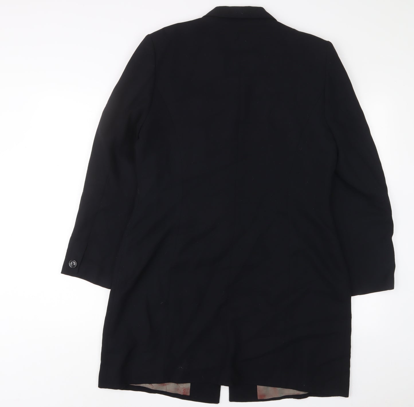 Ambience Womens Black Overcoat Coat Size 14 Button - Shoulder pads