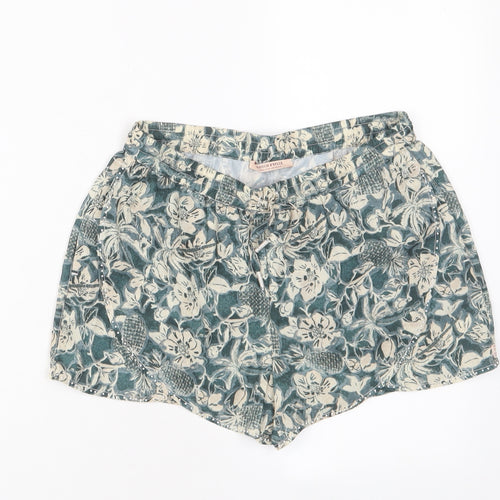 Scotch R'Belle Girls Green Floral Viscose Bermuda Shorts Size 12 Years Regular Drawstring