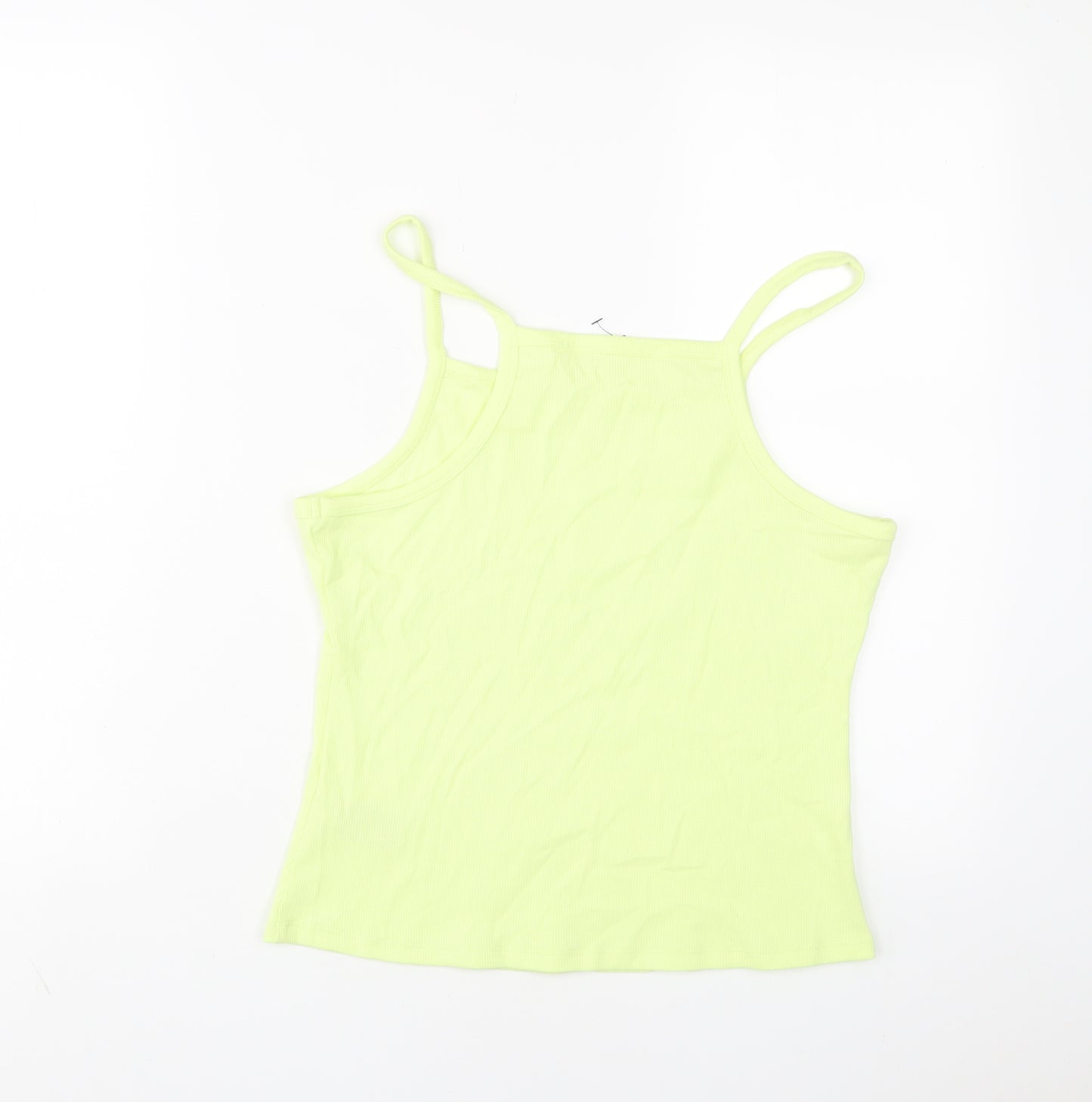 Marks and Spencer Girls Green Cotton Basic Tank Size 14-15 Years Square Neck Pullover