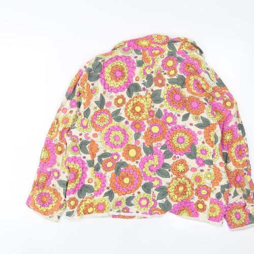 River Island Womens Multicoloured Floral Jacket Blazer Size 16 - Open